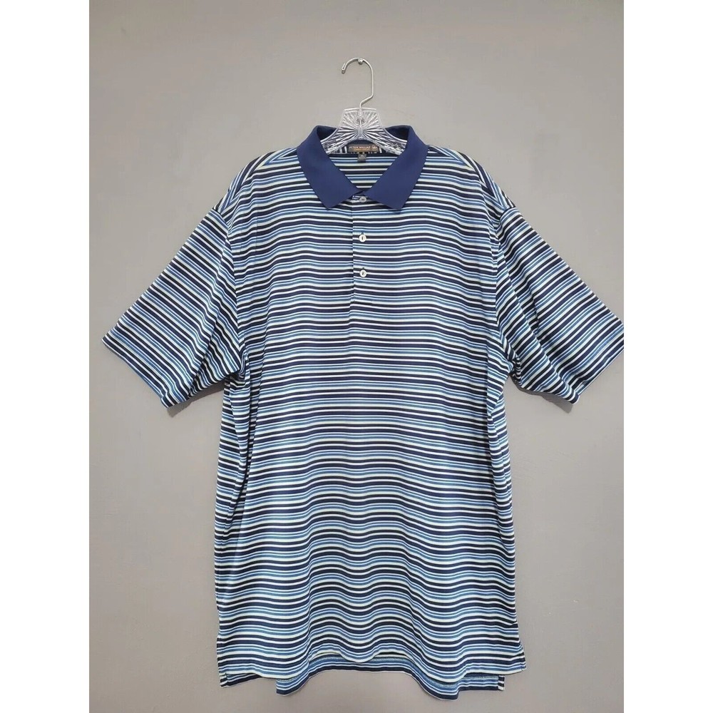 Peter Millar Summer Polo Shirt Mens XL Extra Large Striped Golf Performance